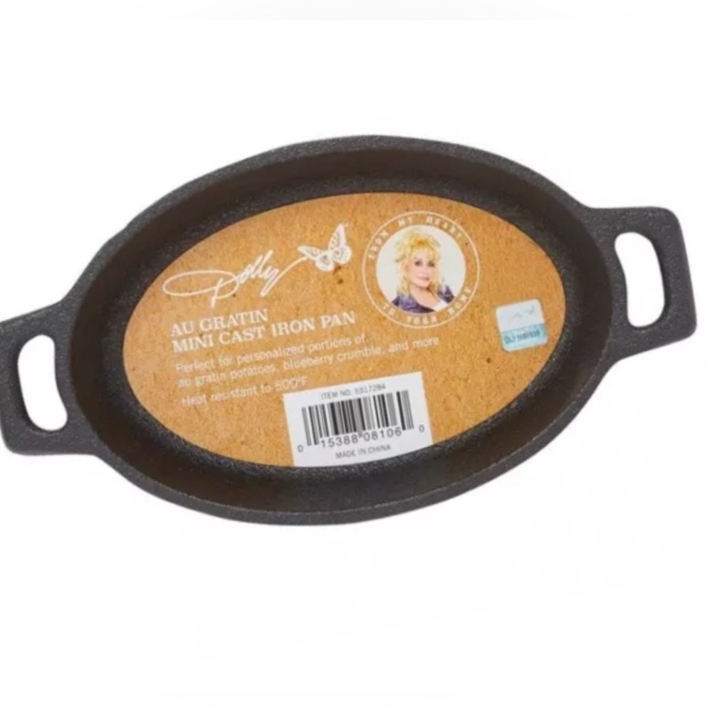 Dolly Parton’s Au Gratin Mini Cast Iron Pan-3 Cheese Spreaders-2 Pot Holders - Picture 7 of 9